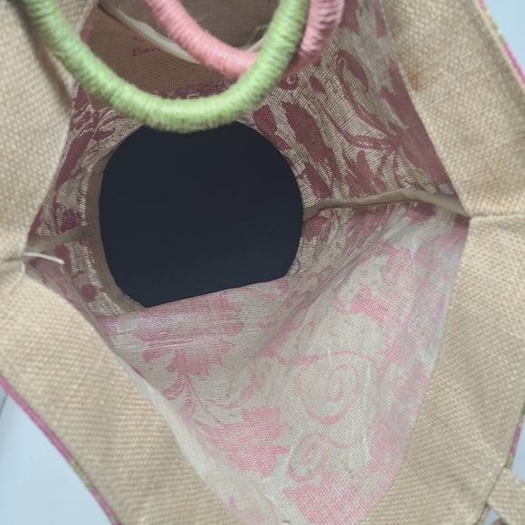 Earth Accessories | Pink & Green Double Strap Tote Satchel Bag (One Size) - Picture 10 of 13